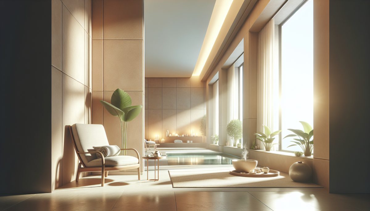Cena de um spa relaxante com clientes satisfeitos