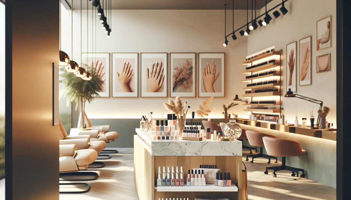 Manicure ajustando a postura enquanto trabalha em um salão.