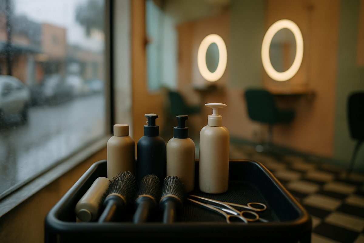 Cliente recebendo tratamento facial em um salão de estética
