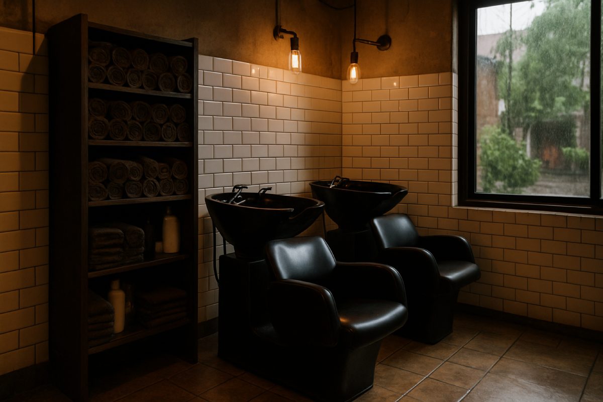 Profissional de beleza calculando custos de serviços de manicure em um salão